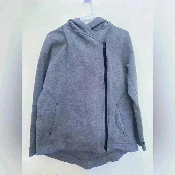 Y2K 1999 Nike tech sweatshirt women’s gray size medium asymmetrical zipper - Picture 1 of 8